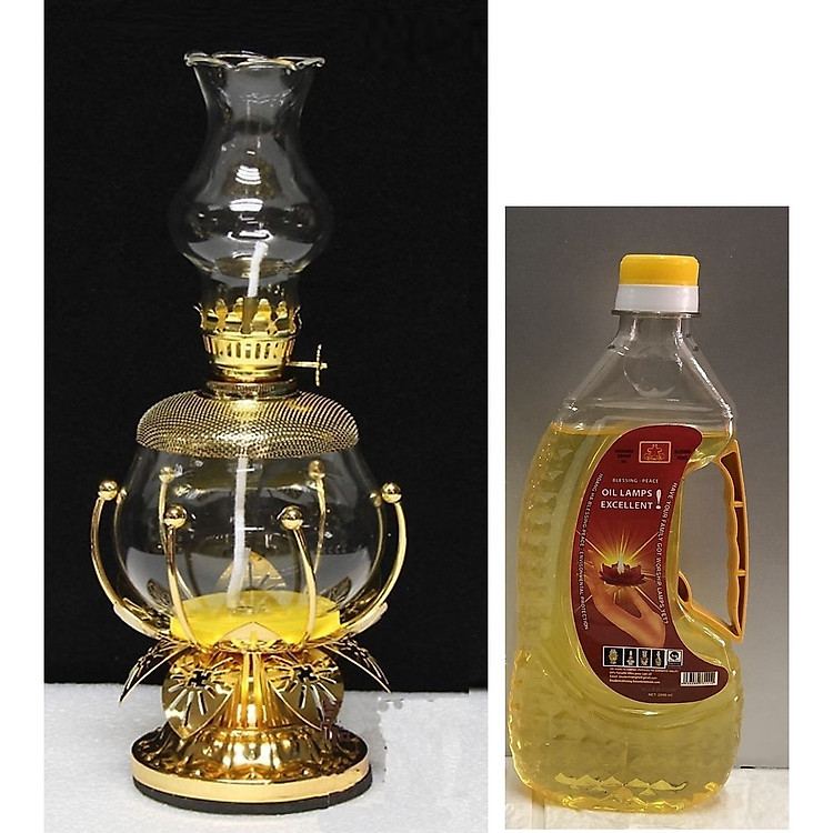 Đèn thờ đốt dầu thủy tinh cao cấp AN13044