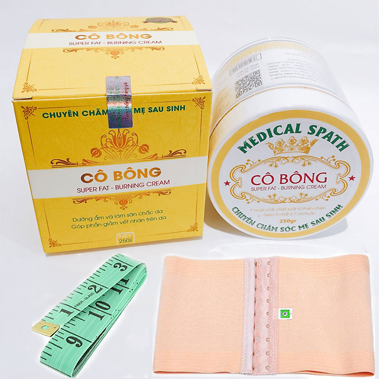 Kem tan mỡ Cô Bông 250g + Tặng Nịt bụng và Thước Dây