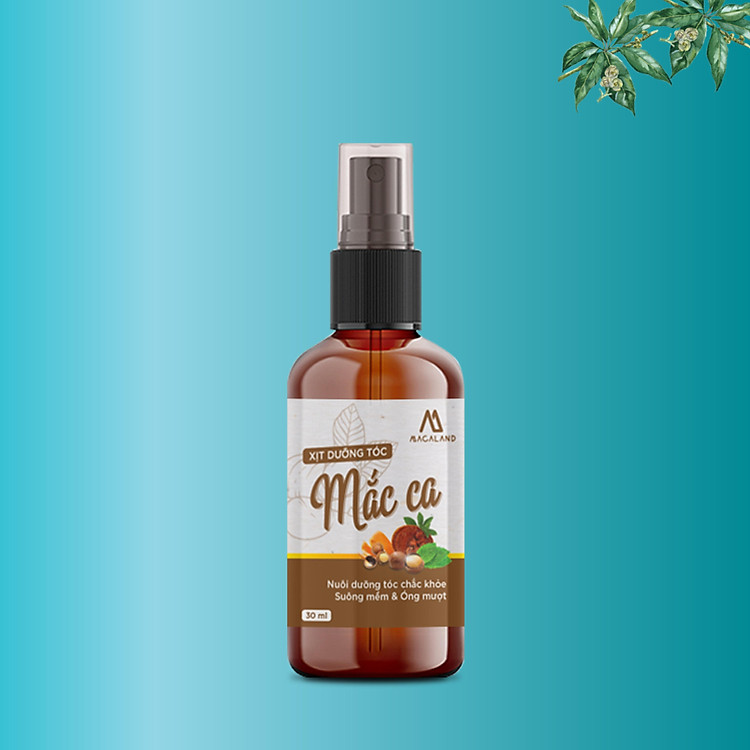 Xịt dưỡng tóc Macadamia 30ml MACALAND công dụng nuôi dưỡng và phục hồi mái tóc bồng bềnh, giảm xơ rối không gây bết dính hương thơm nhẹ nhàng hàng chính hãng công ty, xuất xứ Việt Nam
