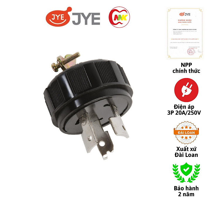 Phích cắm điện Locking 3 chấu JY-7320 3P 20A 250V JYE hàng chính hãng