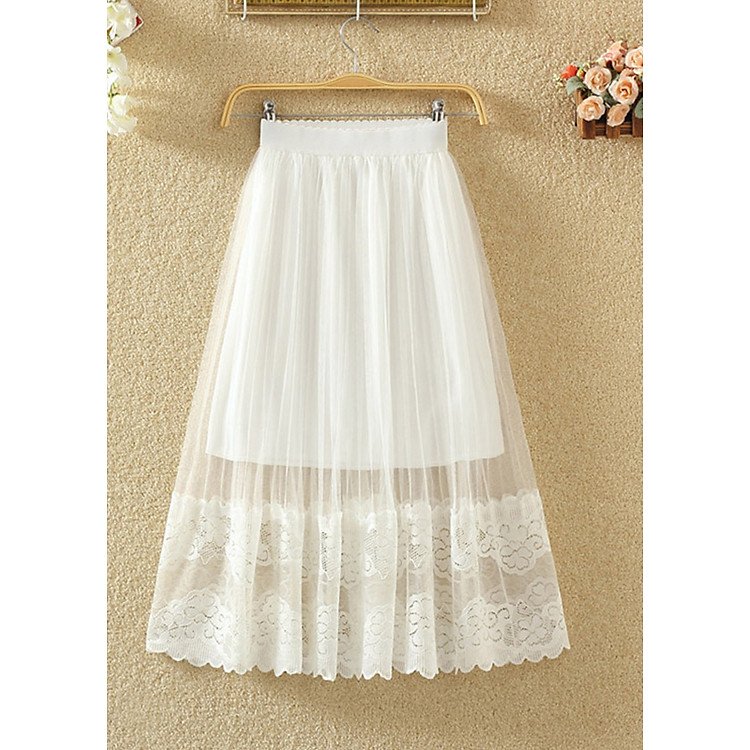 Chân váy ren trắng Haint Boutique Cv06( trắng)