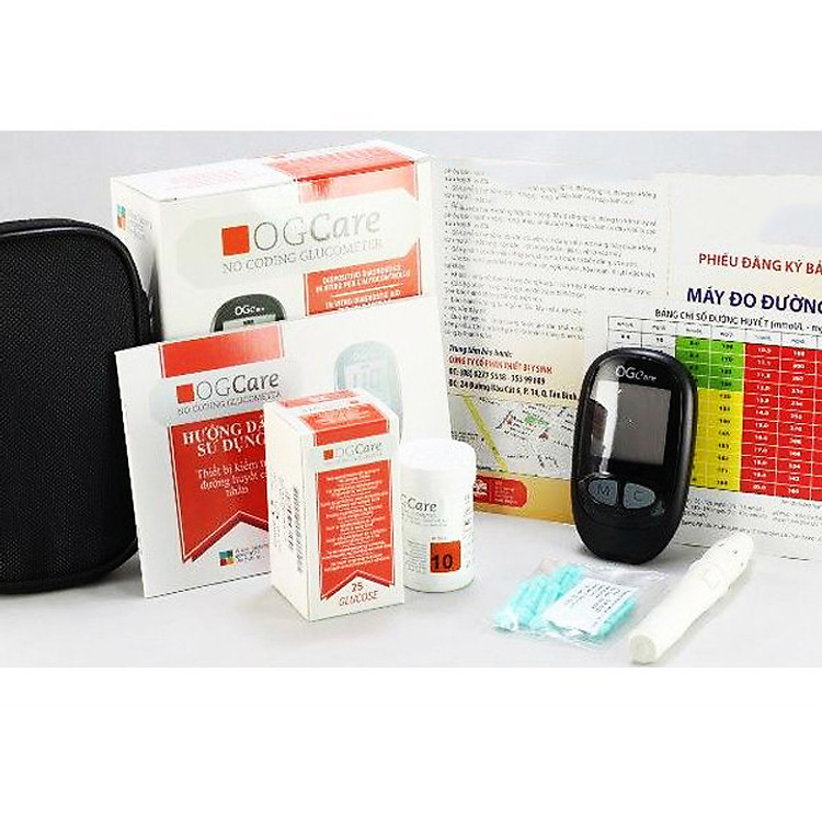 MÁY ĐO ĐƯỜNG HUYẾT OG CARE CHÍNH HÃNG TỪ Ý | OG CARE + 25 QUE THỬ