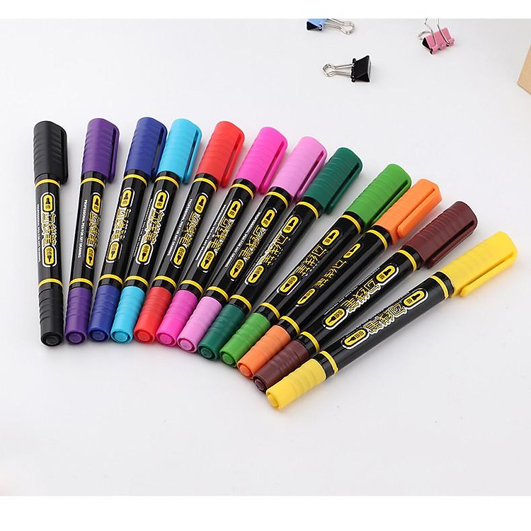 Bút Vẽ Nghệ Thuật 2 Đầu Baoke MP2906A (12 màu) - Ảnh 2