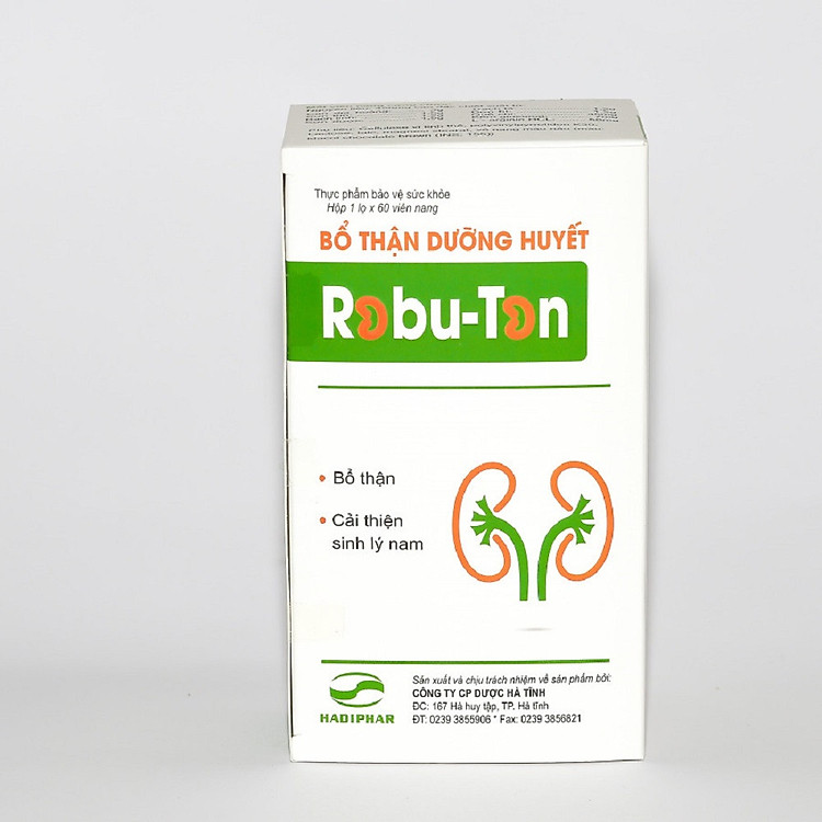 Thực Phẩm Chức Năng Robuton với 100% thành phần thảo dược tự nhiên, Ôn bổ thận dương, Sinh tinh dưỡng huyết, Hỗ trợ điều trị tận gốc Thận Yếu. Yếu Sinh Lý, Xuất Tinh Sớm ở nam giới (1 lọ x 60 viên)