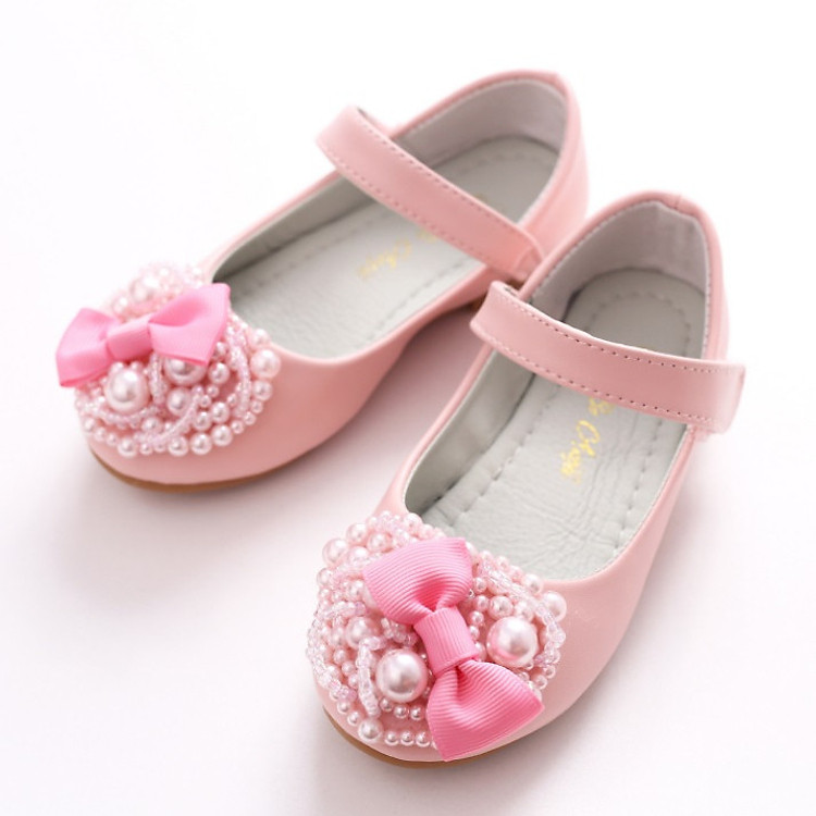 Giày búp bê da mềm chống trơn trượt cho bé gái