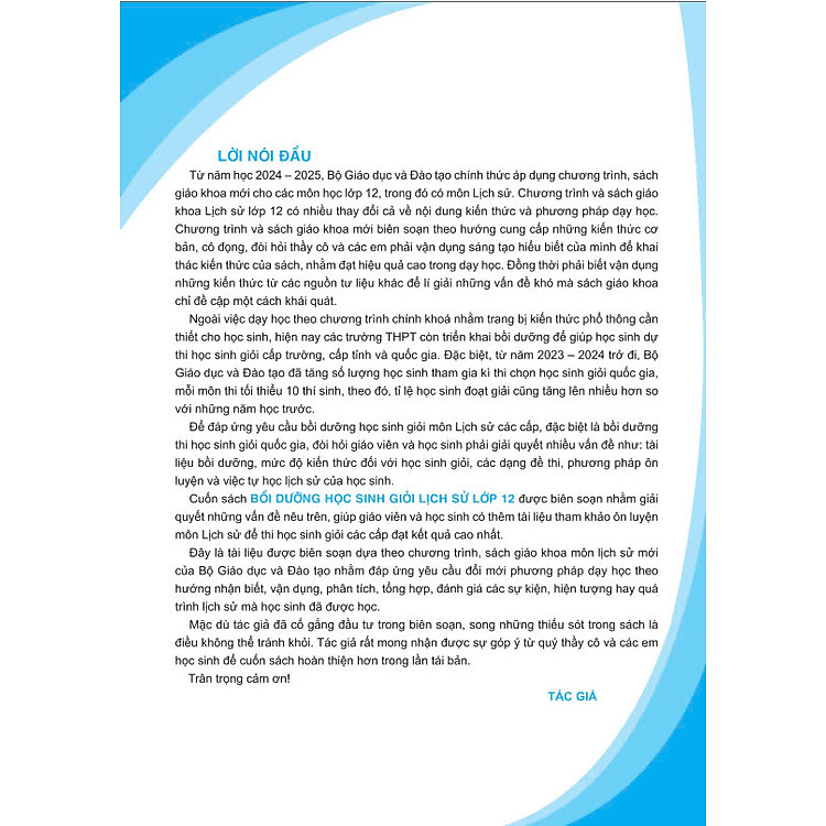 Bồi Dưỡng Học Sinh Giỏi Lịch Sử 12 (Theo chương trình GDPT mới) - Ảnh 3