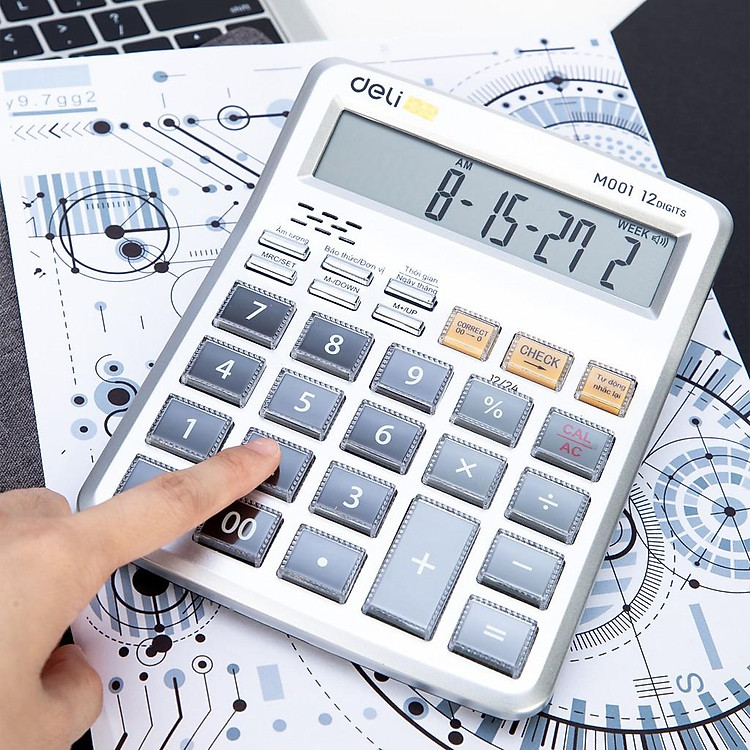 Máy tính Nói Tiếng Việt 12 số DELI trắng M00110