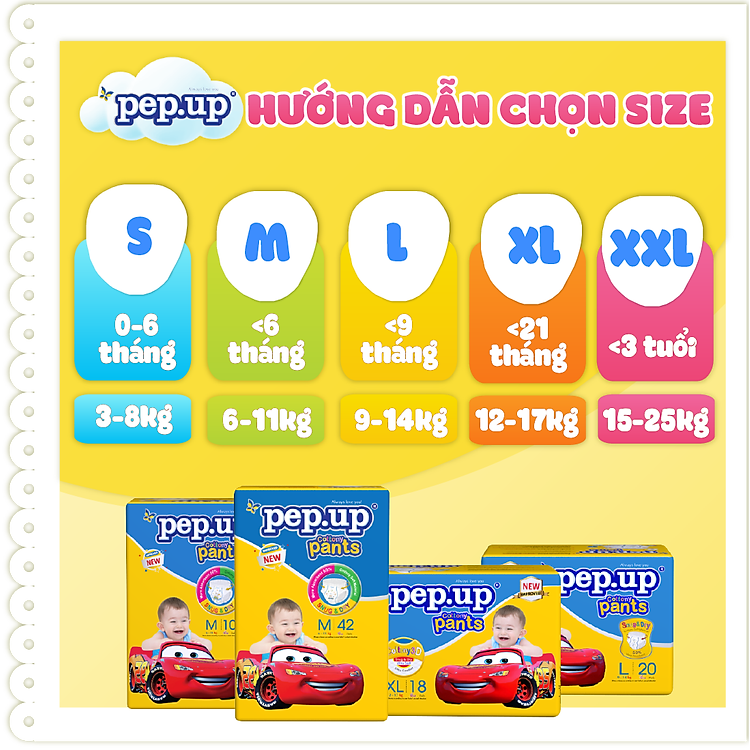 Tã/Bỉm Quần Pep.up Cottony Size L Chính hãng Ưu đãi - Hình ảnh 5