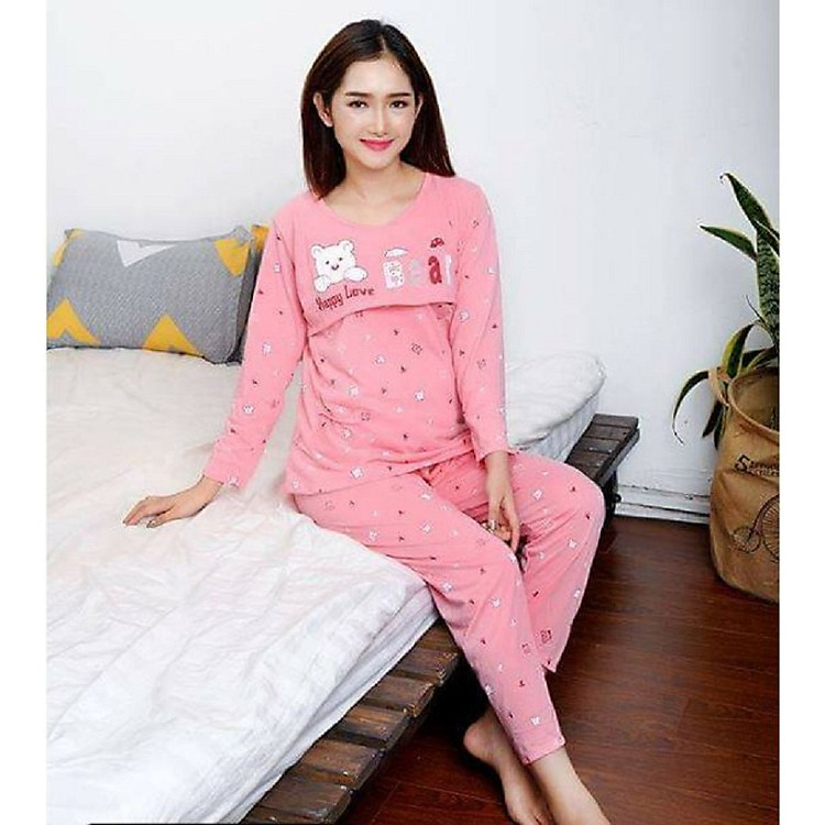 Bộ mặc nhà cho mẹ bầu và sau sinh ( Hoạ tiết giao ngẫu nhiên)