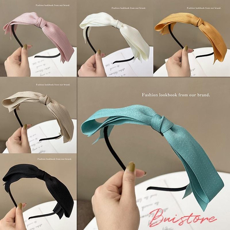 Băng đô cài tóc nơ vải nhỏ xinh xắn