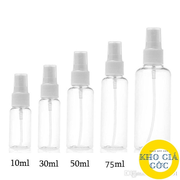 CHAI XỊT NHỎ GIỌT -CHAI XỊT PHUN SƯƠNG 30ML /50ML/100ML -CHAI CHIẾT MỸ PHẨM, CHIẾT NƯỚC HOA - CHAI NHỰA TRONG