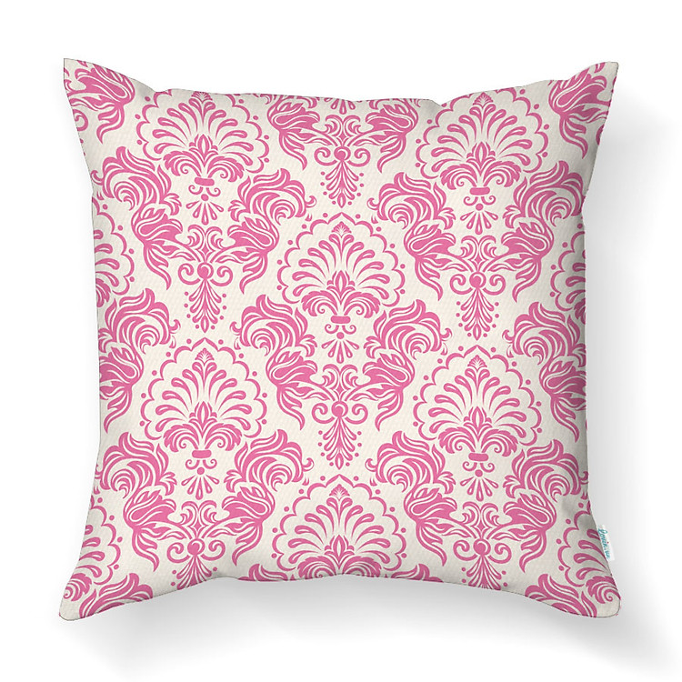 Gối Tựa Lưng Sofa LOVIN Damask Hồng Gv1118 Vải Canvas