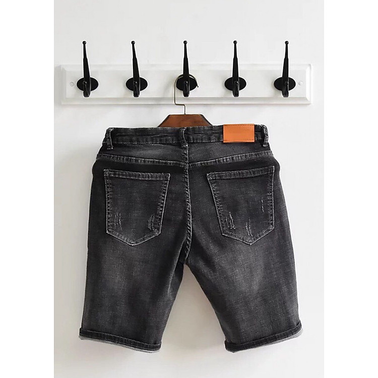 Quần short jean nam co giãn -Xám cào nhẹ