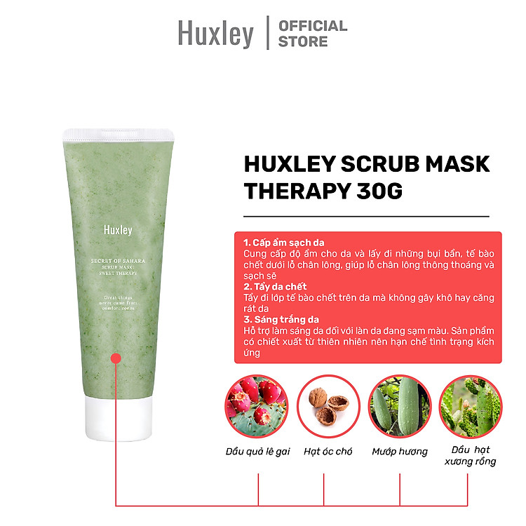 Mặt Nạ Tẩy Tế Bào Chết Huxley Scrub Mask Sweet Therapy 30g