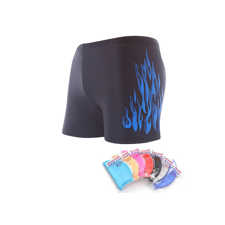 Quần bơi Nam body cao cấp Yesure Blue Fire chất vải thun co giãn 4 chiều, dành cho vận động viên chuyên nghiệp và người có sở thích đi bơi - Tặng kèm nón bơi Silicon cao cấp ( màu ngẫu nhiên )