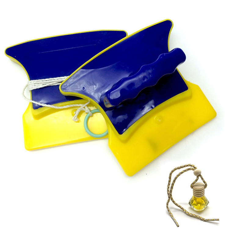 Dụng cụ lau kính 2 mặt - Tặng 1 lọ tinh dầu treo cửa sổ 10ml