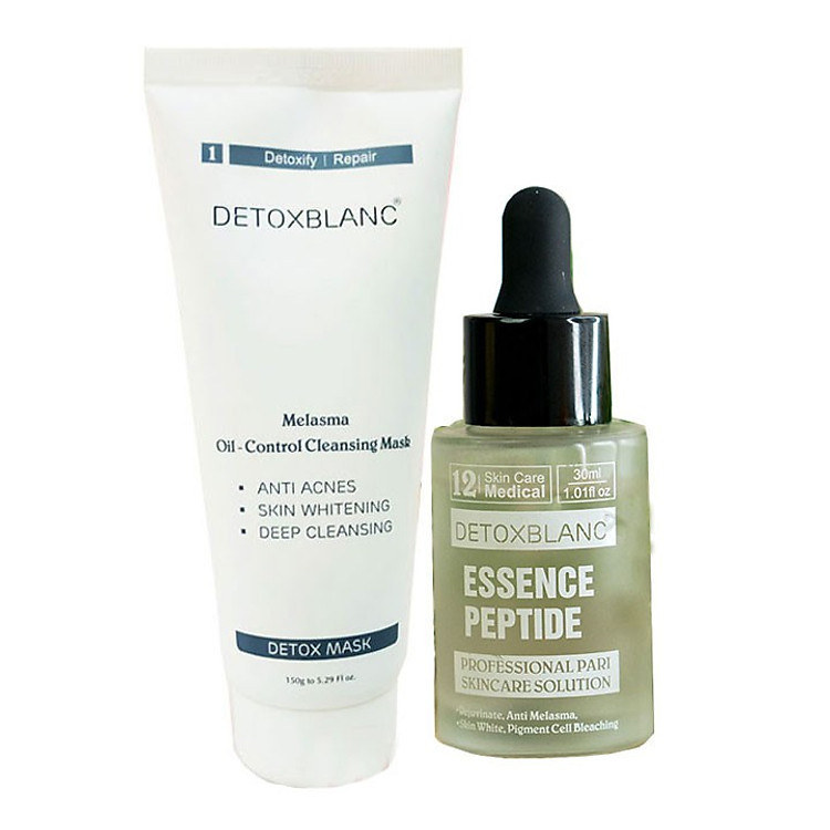 Combo Thải độc Giảm Nám, Tàn Nhang gồm Mặt nạ thải độc Detox Mask và Serum nám Essence Peptide