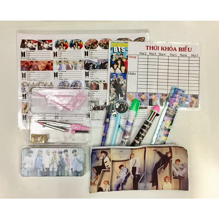 Đồ dùng học tập nhóm BTS combo 9 món