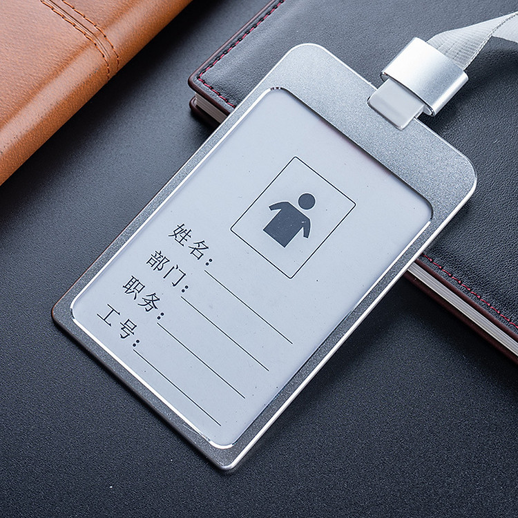 Dây đeo thẻ ID lanyard vỏ hợp kim kim loại Legaxi – bạc