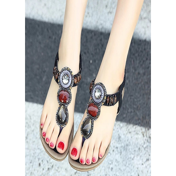 GIÀY SANDAL NỮ PHỐI ĐÁ MÀU CỰC ĐẸP