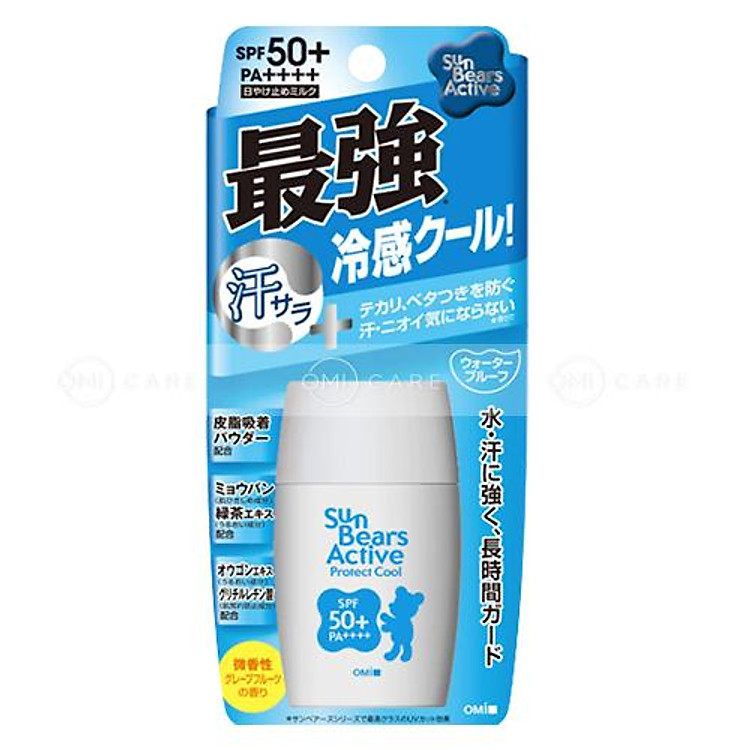KEM CHỐNG NẮNG CHỐNG THẤM NƯỚC, LÂU TRÔI MÁT LẠNH OMI SUNBEARS SPF 50+ PA++++ (Màu xanh)