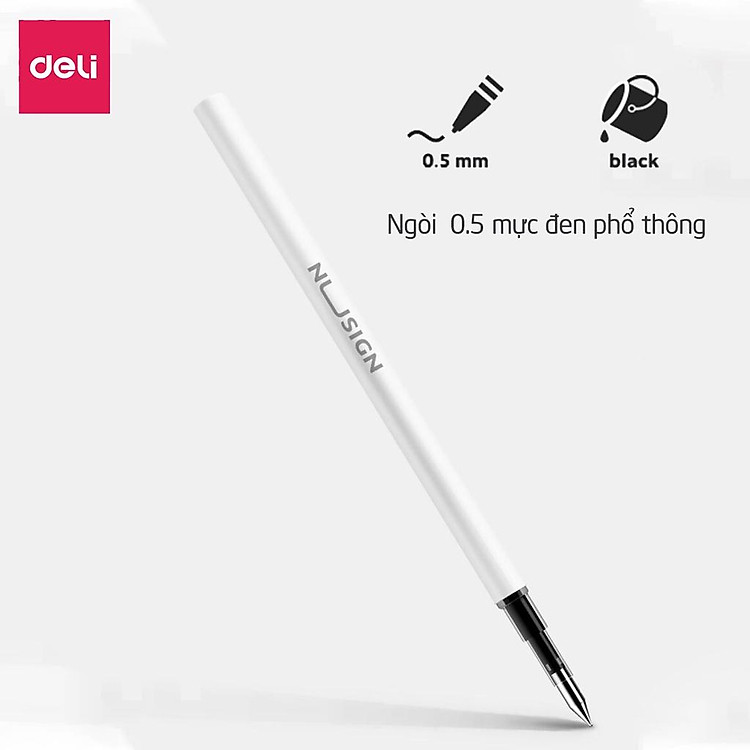 Bút gel Deli 0.5mm mực đen - Ảnh 5