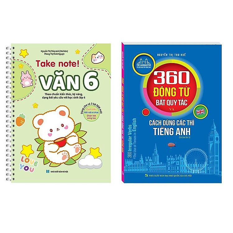 Take Note – Văn 6 – Có Lò Xo + 360 Động Từ Bất Quy Tắc – Bản Màu