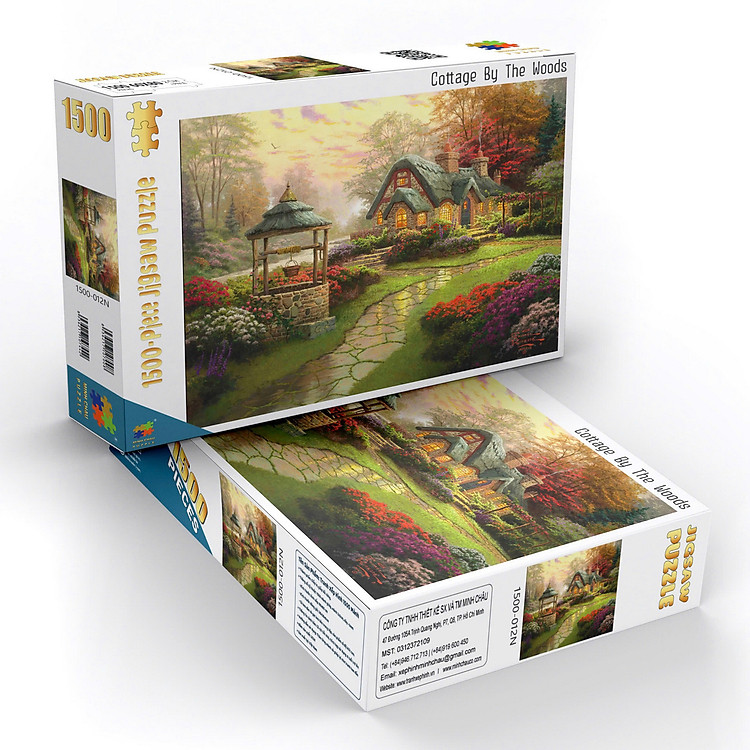 Mua tại Lazada: Cottage By The Woods - Tranh Ghép 1500 Mảnh Chính hãng Tiết kiệm