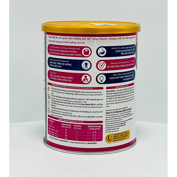 Mua Sữa bột Hanie Kid 0+ 800g cho trẻ Hàng chuẩn Giá tốt - Hình ảnh 2