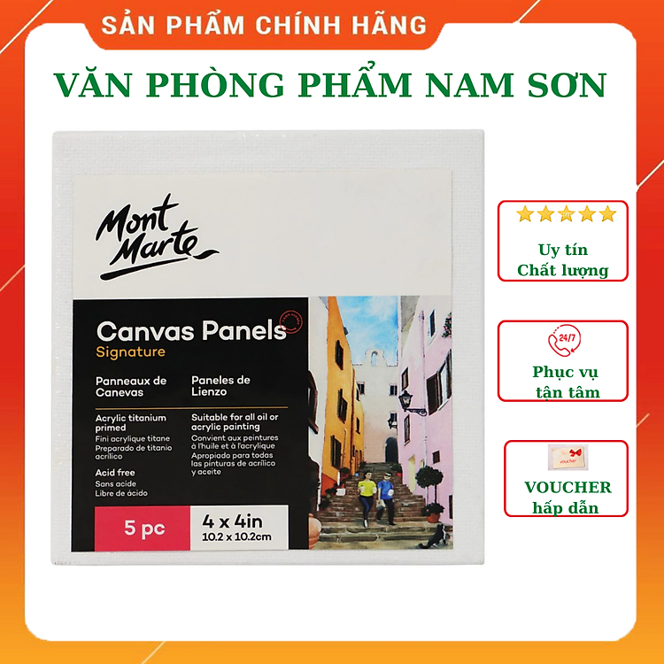 Khung vải Canvas Mont Marte (5 chiếc, 10×10 cm)