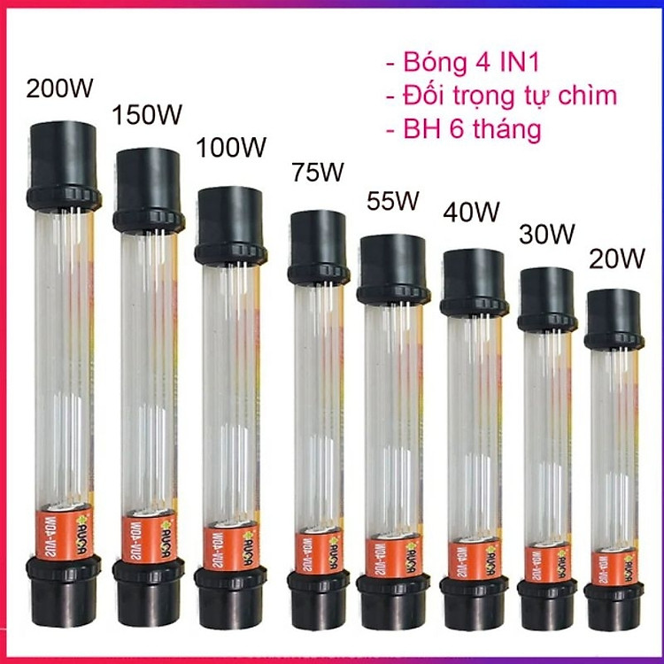 Đèn UV 20-200W Diệt Tảo Khuẩn Hồ Cá Lớn, Xử Lý Nước Thải & Sinh Hoạt Siêu Sạch