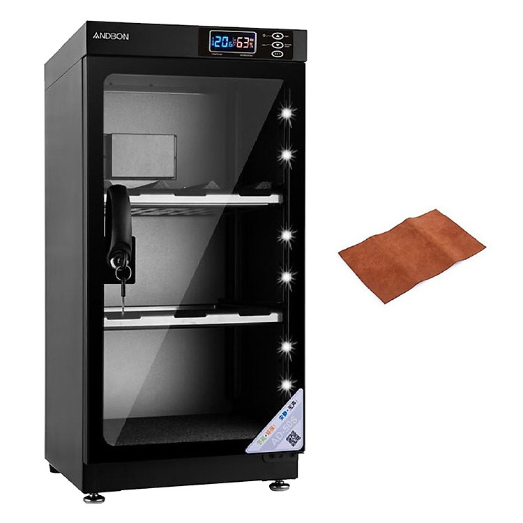 Tủ Chống Ẩm Andbon AD-50S (50 Lít) - Tặng Khăn Lau Len (Da Thật) - Hàng Nhập Khẩu