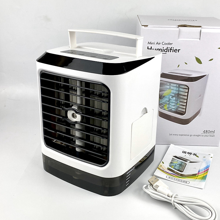 Quạt Hơi Nước Mini Để Bàn GUTEK Air-8, Ba Tốc Độ Gió Điều Hòa Không Khí Có Phun Sương Dùng Được Tinh Dầu, Có Hiệu Ứng Đèn Led Huyền Ảo, Thích Hợp Cho Cả Nhà, Văn Phòng, Hàng Chính Hãng