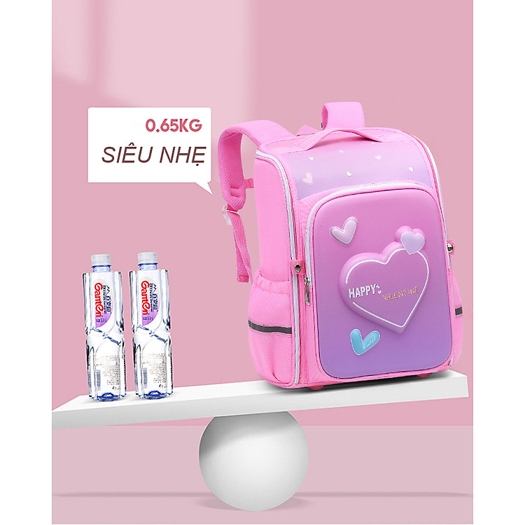 Balo chống gù dáng hộp 3D cho bé trai HS1029 - Khủng long - Ảnh 5