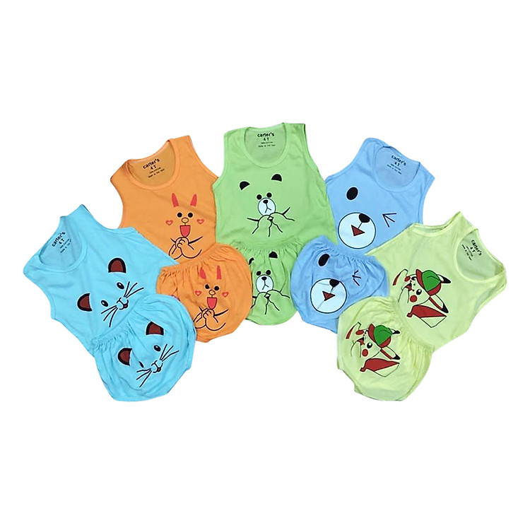 Combo 5 Bộ Quần Áo Ba Lỗ Caster's Dành Cho Bé Trai Và Bé Gái