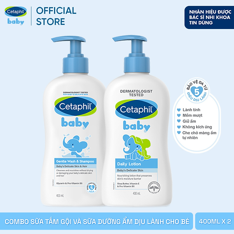 Chọn mua tại Shopee: Combo Cetaphil Baby Wash & Lotion 400ml mua giá tốt nhất tại Shop Mall