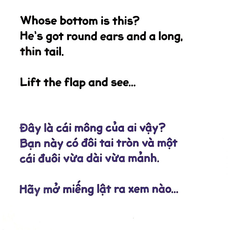 Lật Tương Tác Song Ngữ 0-3 Tuổi - Mông Ai Đây? - Ảnh 3