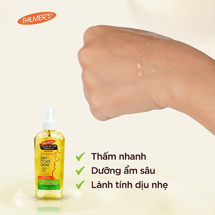 Dầu giảm nhanh khô ngứa da khi mang thai Palmer's 150ml - Ảnh 4
