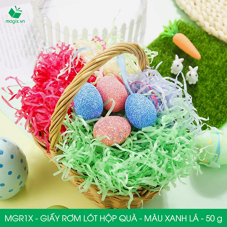 Giấy rơm lót hộp quà màu xanh lá (100g) - Ảnh 5