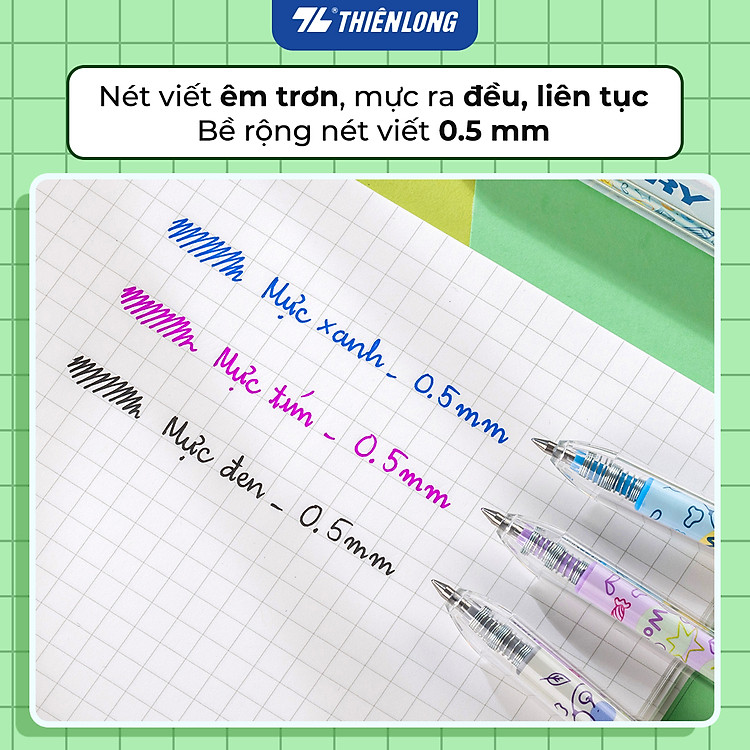 Bút gel Quick Dry Thiên Long GEL-045 - Mực đen - Ảnh 7
