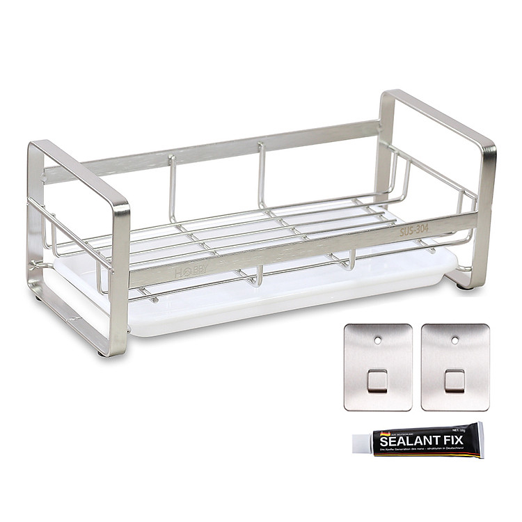Kệ đựng dụng cụ rửa chén dán tường inox 304 Hobby Home Decor KRC6