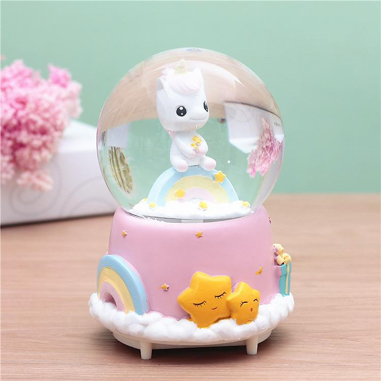 Hộp Nhạc Quả Cầu Tuyết Unicorn Kỳ Lân Pony