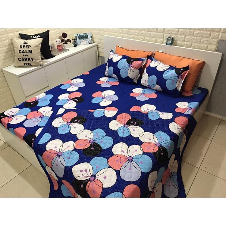 Chăn hè Cotton Poly bèo ngũ sắc