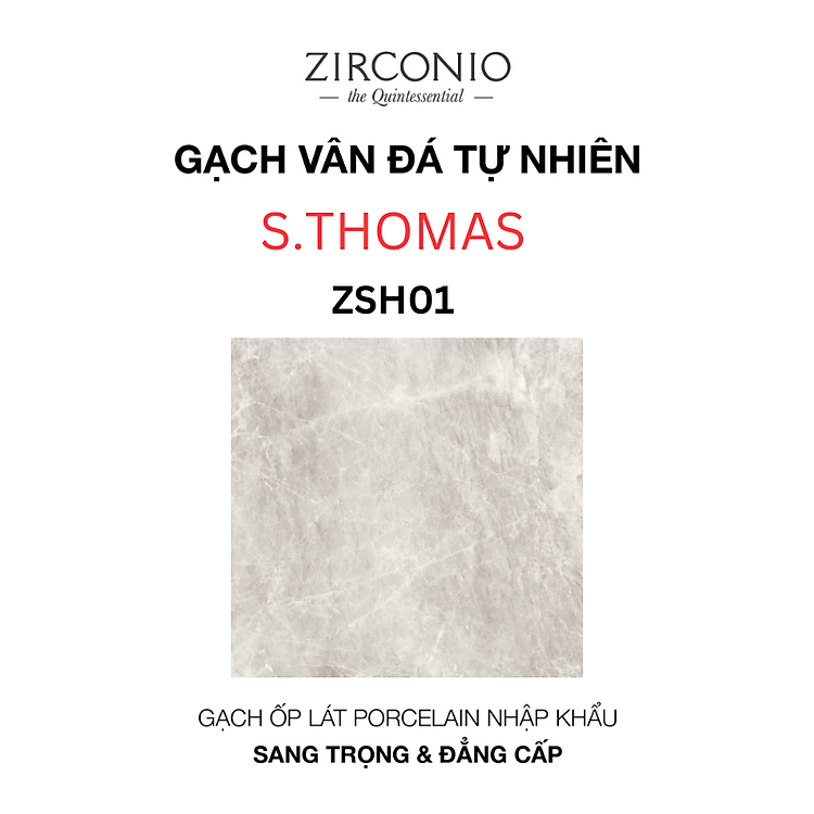Gạch NIRO GRANITE - ZIRCONIO ZSH01 S. THOMAS - 60x60cm - 3 viên/thùng(1.08m2)