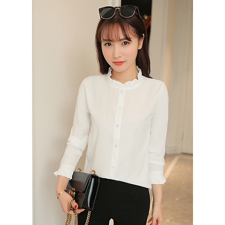 Áo Sơ mi nữ công sở cổ trụ sm118