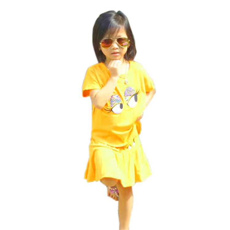 Bộ Đồ Bé Gái Họa Tiết Mắt Liếc CIRINO BD_BE_MLMV_004 - Vàng