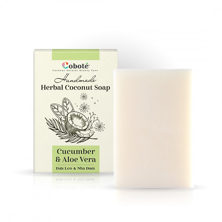 Xà phòng Thảo mộc Coboté - Dưa Leo & Nha Đam – Dưỡng Da Sáng Mịn - 100% Tự nhiên