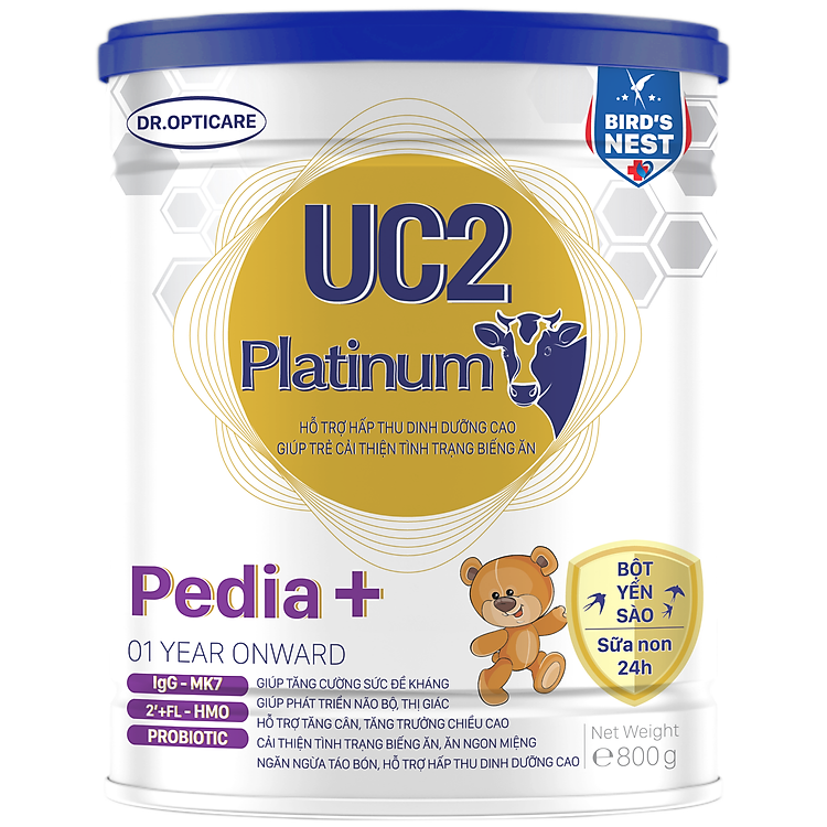 Sữa bột UC2 Platinum Pedia+ 800g (giúp bé cải thiện tình trạng biếng ăn, dành cho trẻ từ 1 tuổi trở lên)