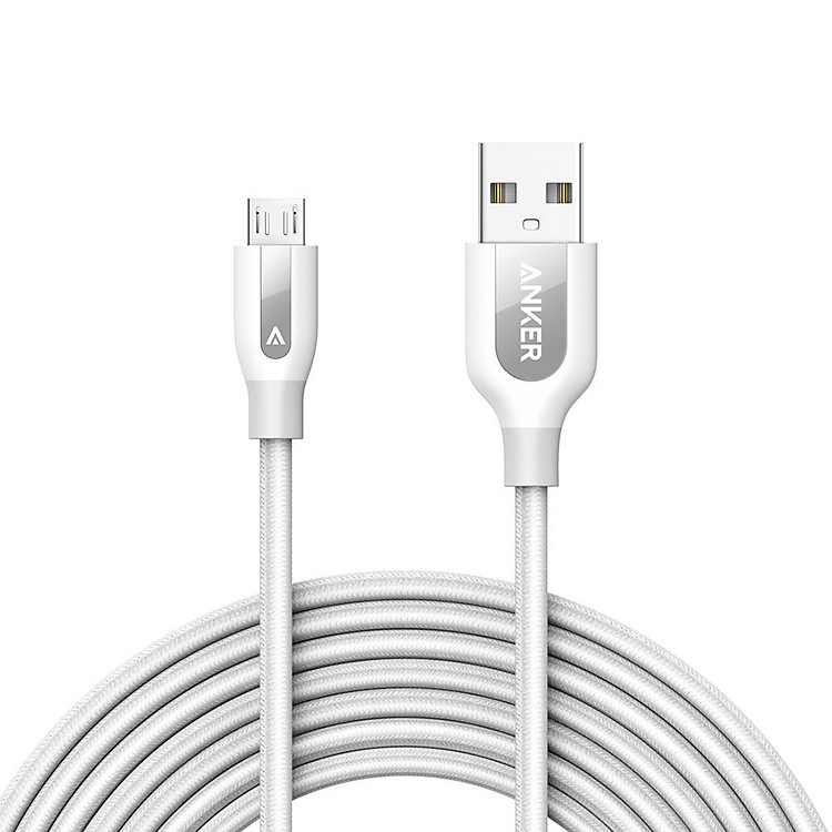Dây Cáp Sạc Micro USB Anker PowerLine+ A8142H21 0.9m (Trắng) - Hàng Chính Hãng