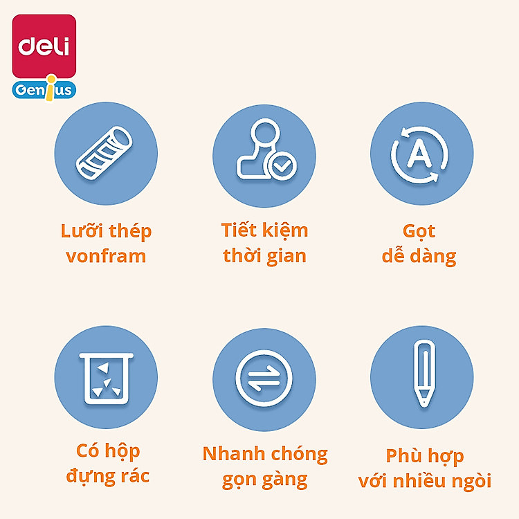 Gọt Bút Chì Điện Tự Động Deli (1 chiếc) - Ảnh 7